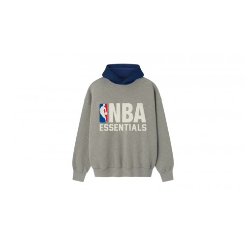 Fear of God Essentials NBA Sport Hoodie Concrete Heather/Estate Blue
