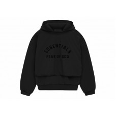 Fear of God Essentials Nylon Fleece Hooded Sweater Jet Black/Jet Black