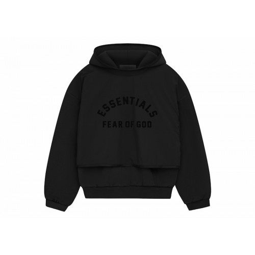 Fear of God Essentials Nylon Fleece Hooded Sweater Jet Black/Jet Black
