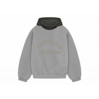 Fear of God Essentials Nylon Fleece Hoodie Dark Heather Oatmeal/Ink