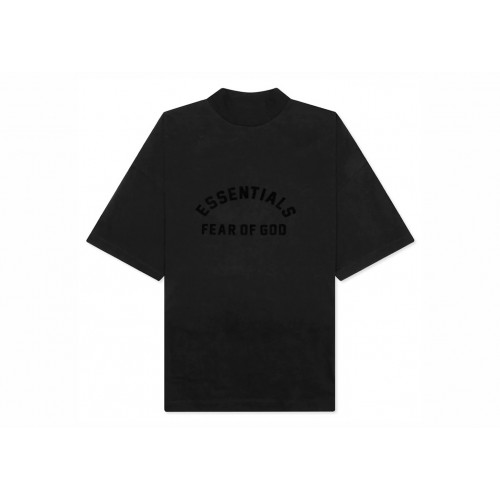 Оригинальный шмот Fear of God Essentials Arch Logo Mock Neck T-shirt Jet Black