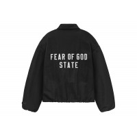 Fear of God Essentials Textured Nylon Trucker Jacket Black