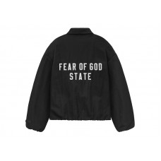Fear of God Essentials Textured Nylon Trucker Jacket Black