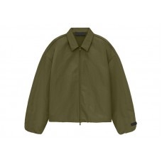 Fear of God Essentials Textured Nylon Trucker Jacket Military