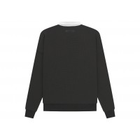 Fear of God Essentials Waffle Henley Rugby Off Black
