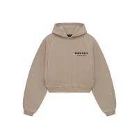 Fear of God Essentials Womens Fleece Cropped Hoodie Desert Sand