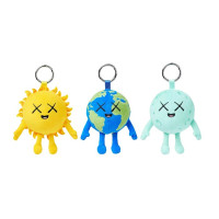 KAWS UNIVERSE x Uniqlo Bag Charm Set of 3 Yellow/Blue/Light Green