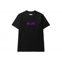 KAWS x Sacai Flock Print T-shirt Black/Purple