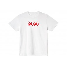 KAWS x Sacai Flock Print T-shirt White/Red