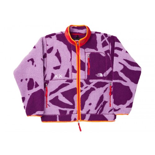 KAWS x The North Face Freeride Fleece Jacket Pamplona Purple Dragline Print