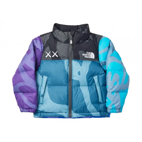 Оригинальный шмот KAWS x The North Face Toddler 96 Nuptse Jacket KW Monterey Blue Print - 70см