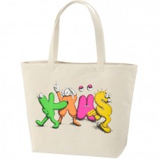 KAWS x Uniqlo Logo Tote Bag Beige