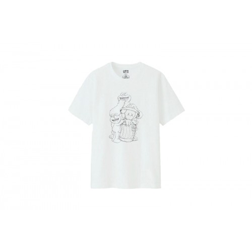 KAWS x Uniqlo x Sesame Street Companion Trash Can Outline Tee (US Sizing) White