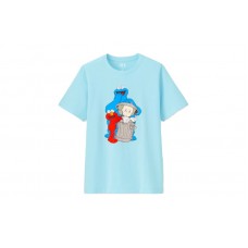 KAWS x Uniqlo x Sesame Street Companion Trash Can Tee Light Blue