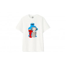 KAWS x Uniqlo x Sesame Street Companion Trash Can Tee White