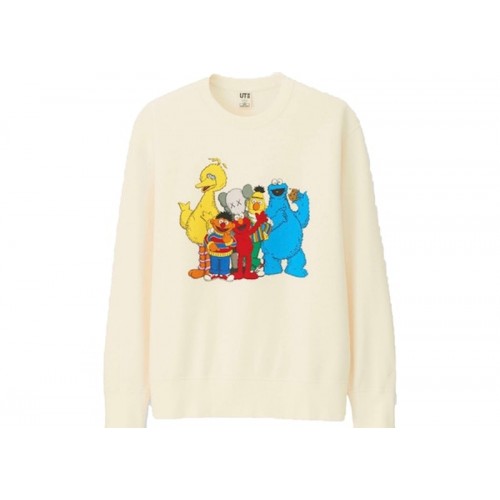 KAWS x Uniqlo x Sesame Street Group #2 Sweatshirt (Japanese Sizing) Natural