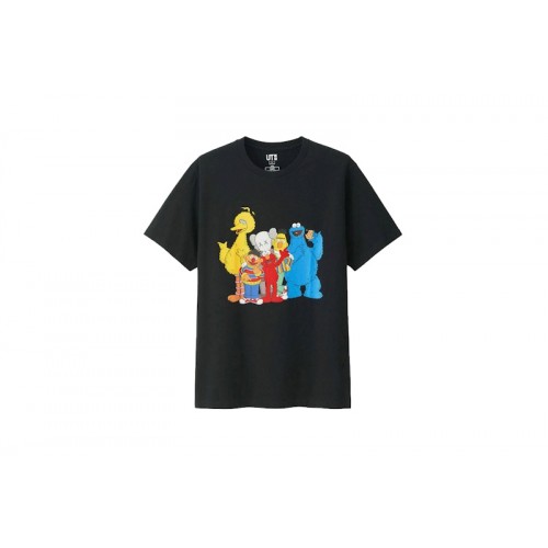 KAWS x Uniqlo x Sesame Street Group #2 Tee Black