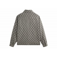 Kith Check Boucle Boxy Collared Overshirt Steel