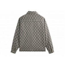 Kith Check Boucle Boxy Collared Overshirt Steel