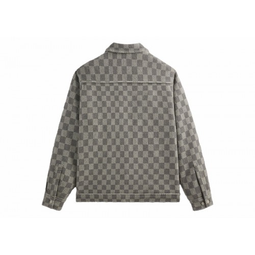 Оригинальный шмот Kith Check Boucle Boxy Collared Overshirt Steel
