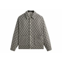 Kith Check Boucle Boxy Collared Overshirt Steel