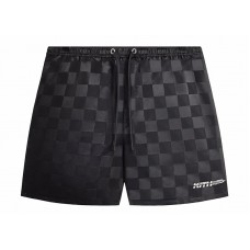 Kith Checkered Satin Collins Short Black