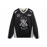 Kith Checkered Satin Dayton Combo Pullover Black