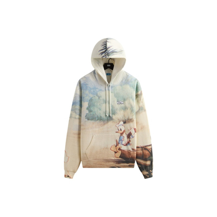 Оригинальный шмот Kith Disney Donald Duck Hawaiian Vintage Nelson Hoodie White