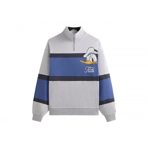 Оригинальный шмот Kith Disney Donald Duck Quarter Zip Fleece Wyona Sweatshirt Light Heather Grey