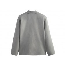 Kith Double Knit Coaches Jacket Light Heather Grey