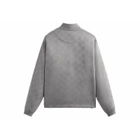 Kith Double Knit Davis Quarter Zip Pullover Concrete