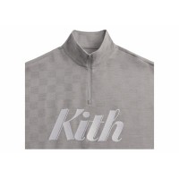 Kith Double Knit Davis Quarter Zip Pullover Concrete