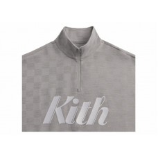 Kith Double Knit Davis Quarter Zip Pullover Concrete