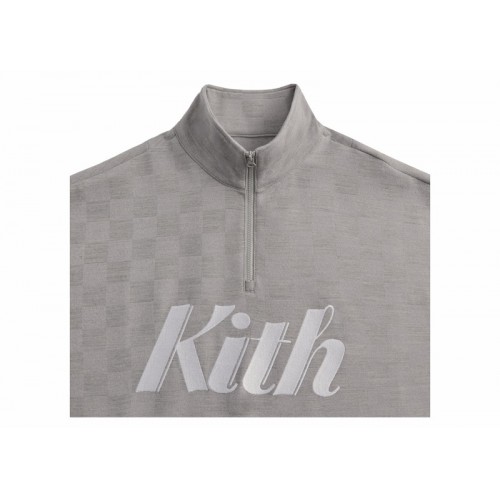 Оригинальный шмот Kith Double Knit Davis Quarter Zip Pullover Concrete