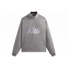 Kith Double Knit Davis Quarter Zip Pullover Concrete