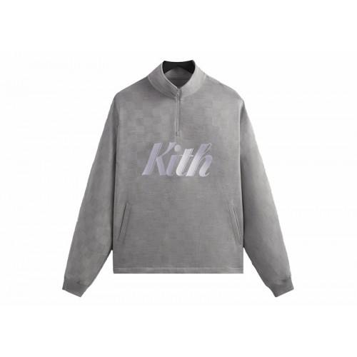 Оригинальный шмот Kith Double Knit Davis Quarter Zip Pullover Concrete