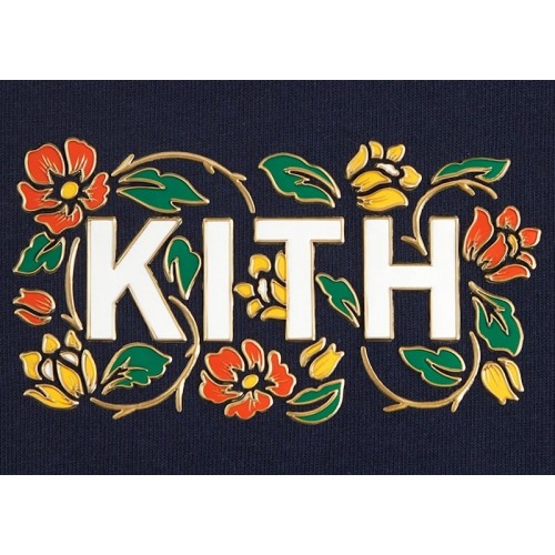 Оригинальный шмот Kith Floral Classic Logo Long Sleeve Tee Nocturnal