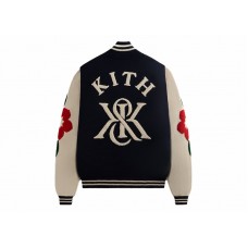 Kith Floral Crest Wyona Full Zip Sweater Nocturnal