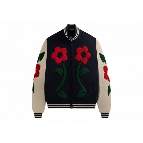 Оригинальный шмот Kith Floral Crest Wyona Full Zip Sweater Nocturnal