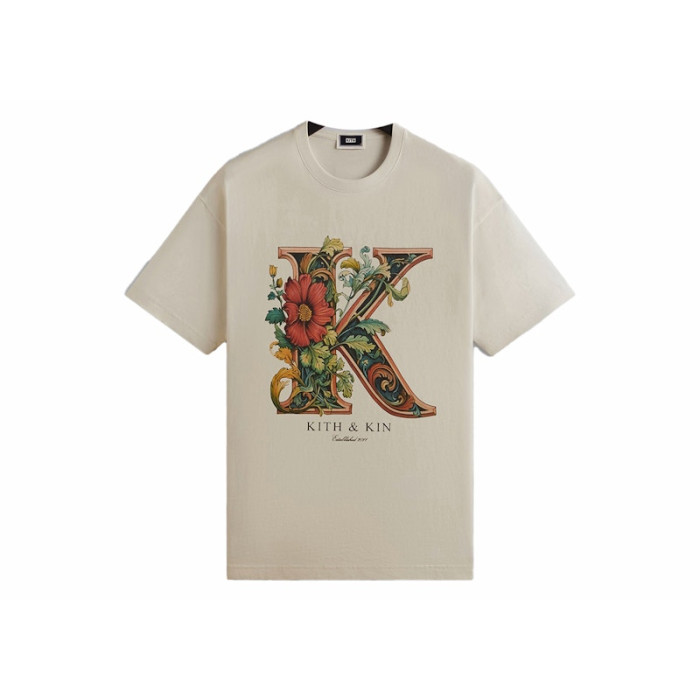 Оригинальный шмот Kith Floral K Vintage Tee Sandrift