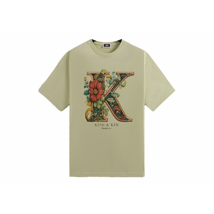 Оригинальный шмот Kith Floral K Vintage Tee Stoneware