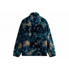 Kith Ice Dye Harper Vintage Sherpa Full Zip Jacket Indigo