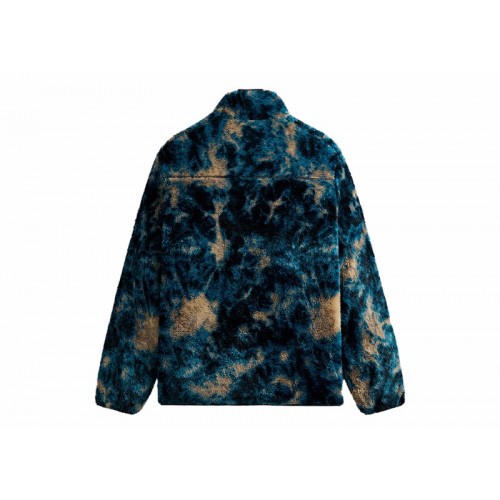 Оригинальный шмот Kith Ice Dye Harper Vintage Sherpa Full Zip Jacket Indigo