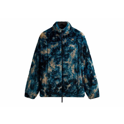 Оригинальный шмот Kith Ice Dye Harper Vintage Sherpa Full Zip Jacket Indigo