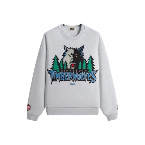 Kith NBA All-Star Minnesota Timberwolves Nelson Crewneck Light Heather Grey
