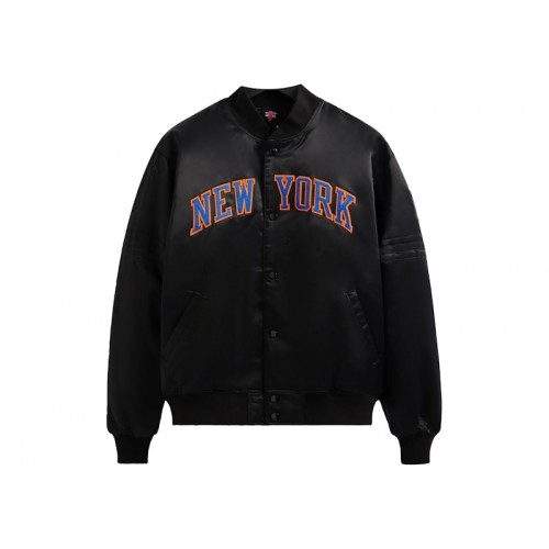 Kith New York Knicks Satin Bomber Jacket Black