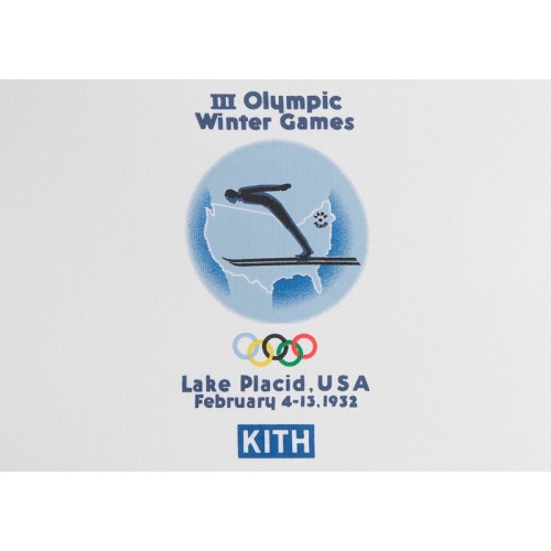 Оригинальный шмот Kith Olympics Heritage Lake Placid 1932 Vintage Tee White