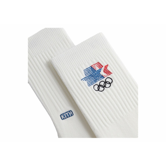 Kith For Olympics Heritage Los Angeles Mid Crew Sock Silk