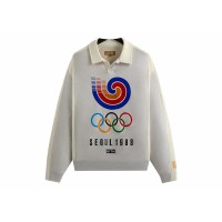 Kith Olympics Heritage Nelson Collared Pullover Light Heather Grey