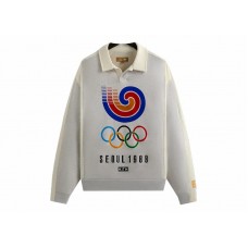 Kith Olympics Heritage Nelson Collared Pullover Light Heather Grey